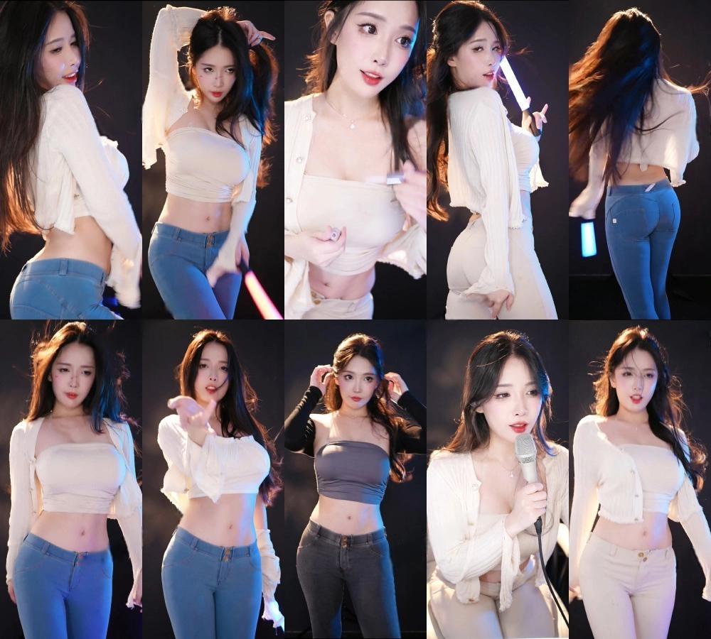 虎牙主播雪霏霏FEII杏感紧身牛仔跳舞剪辑超劲爆